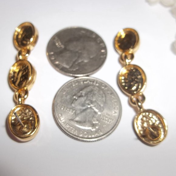 Red and Gold Earrings Long Drop Dangle Jewelry Woman Girl Fashion Accessory A282 - Picture 5 of 6